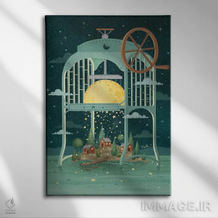 تابلو دکوراتیو ستارگان فرو افتاده دو اثر نوئل. تی - نمای روبهرو روی دیوار