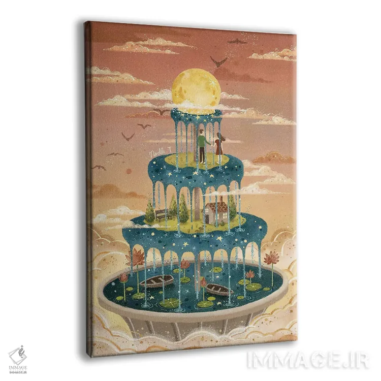 تابلو دکوراتیو فواره ماهتابی اثر نوئل. تی - نمای پرسپکتیو محصول