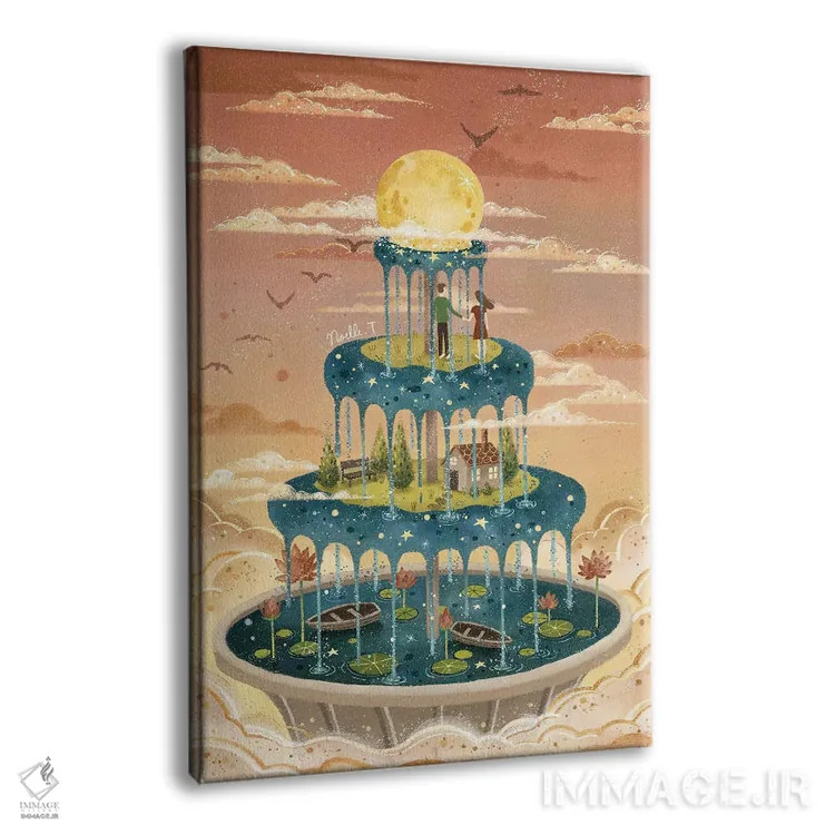 تابلو دکوراتیو فواره ماهتابی اثر نوئل. تی - نمای پرسپکتیو محصول