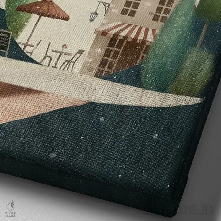 تابلو دکوراتیو یک فنجان رویا اثر نوئل. تی - نمای نزدیک بافت بوم