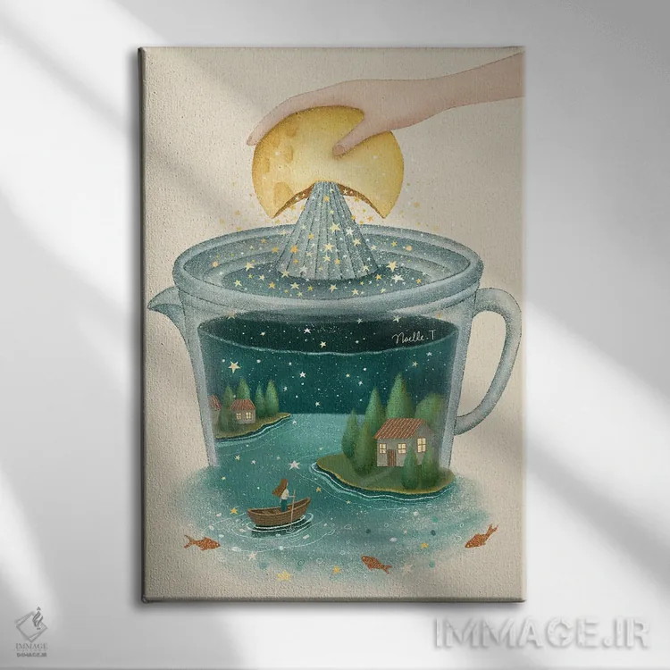 تابلو دکوراتیو ستارگان فرو افتاده اثر نوئل. تی - نمای روبهرو روی دیوار