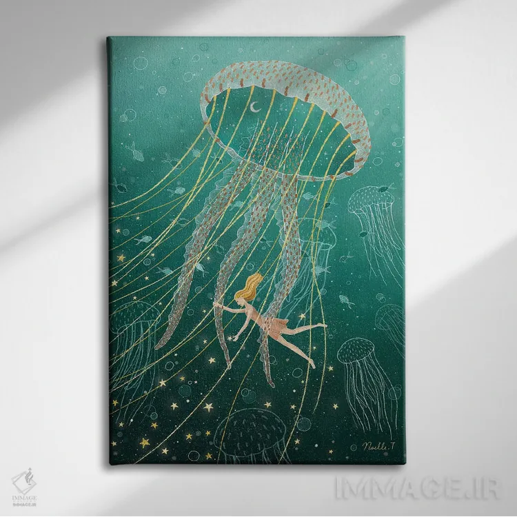 تابلو دکوراتیو خواب دیدن در اقیانوس اثر نوئل. تی - نمای روبهرو روی دیوار