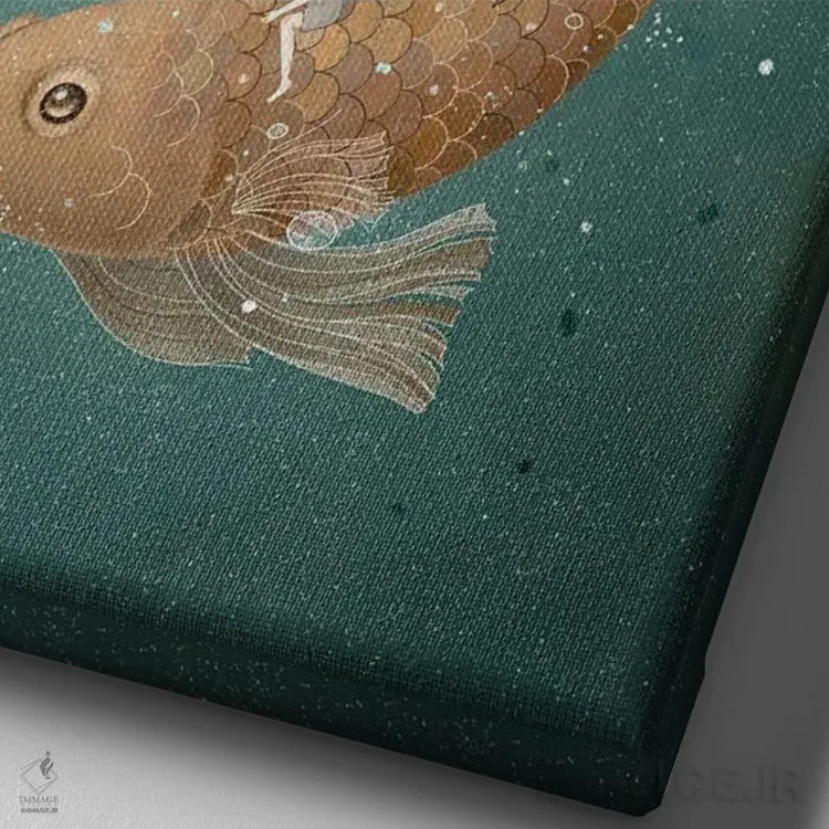 تابلو دکوراتیو مسافر مهتابی اثر نوئل. تی - نمای نزدیک بافت بوم