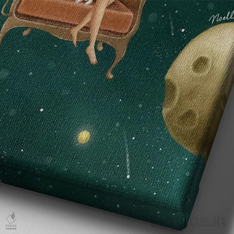 تابلو دکوراتیو زمان داستان اثر نوئل. تی - نمای نزدیک بافت بوم