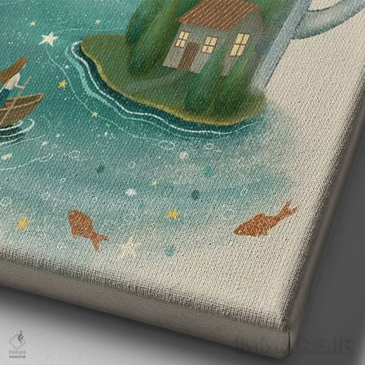 تابلو دکوراتیو ستارگان فرو افتاده اثر نوئل. تی - نمای نزدیک بافت بوم