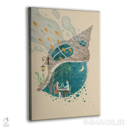 تابلو دکوراتیو صدفی از شب مهتابی اثر نوئل. تی - نمای پرسپکتیو محصول