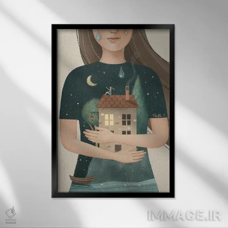 تابلو دکوراتیو من با تو هستم اثر نوئل. تی - نمای قابدار مشکی