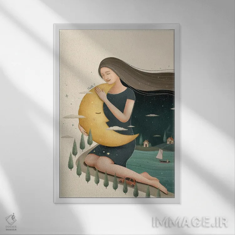 تابلو دکوراتیو بازگشت به خانه اثر نوئل. تی - نمای قابدار سفید