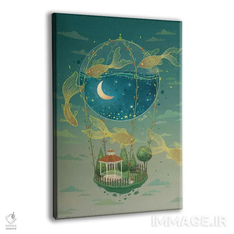 تابلو دکوراتیو باغ مهتابی اثر نوئل. تی - نمای پرسپکتیو محصول