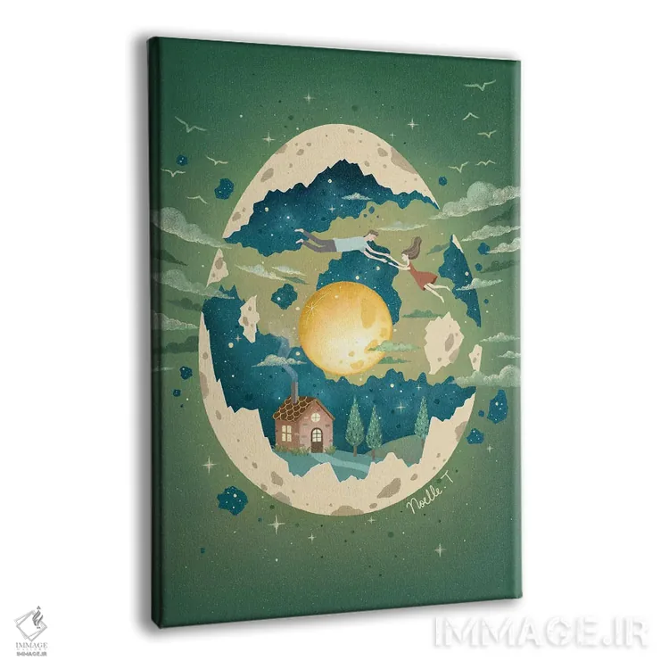 تابلو دکوراتیو پرورش ماه اثر نوئل. تی - نمای پرسپکتیو محصول