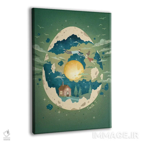 تابلو دکوراتیو پرورش ماه اثر نوئل. تی - نمای پرسپکتیو محصول