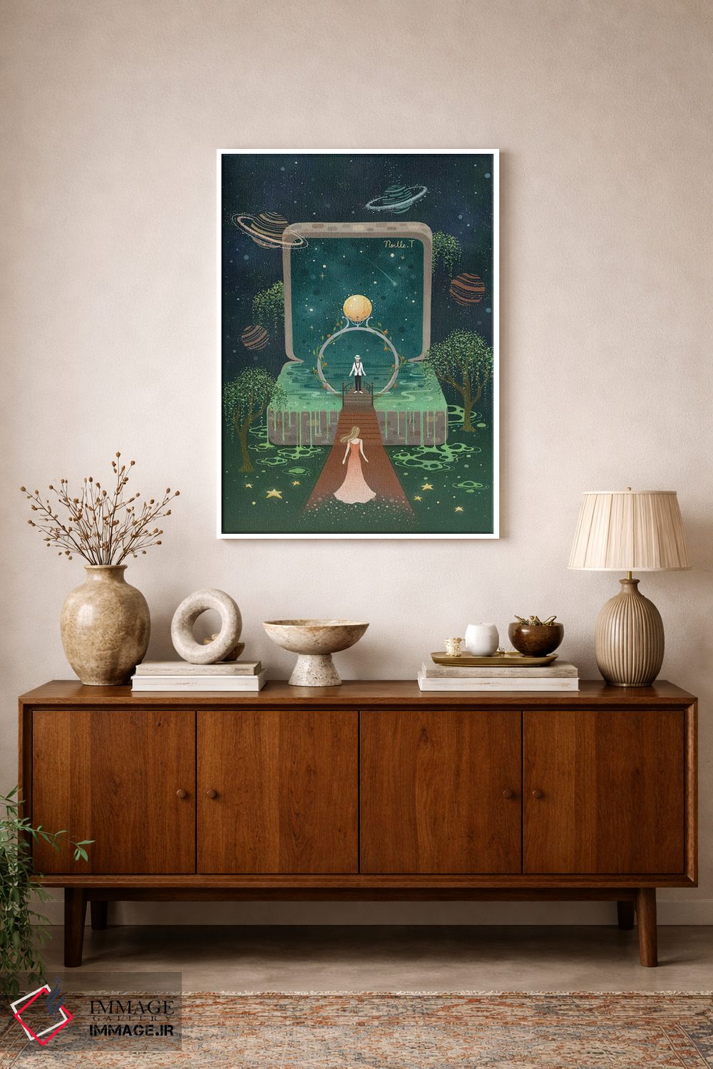 تابلو دکوراتیو حلقه ماه کامل اثر نوئل. تی - D1W