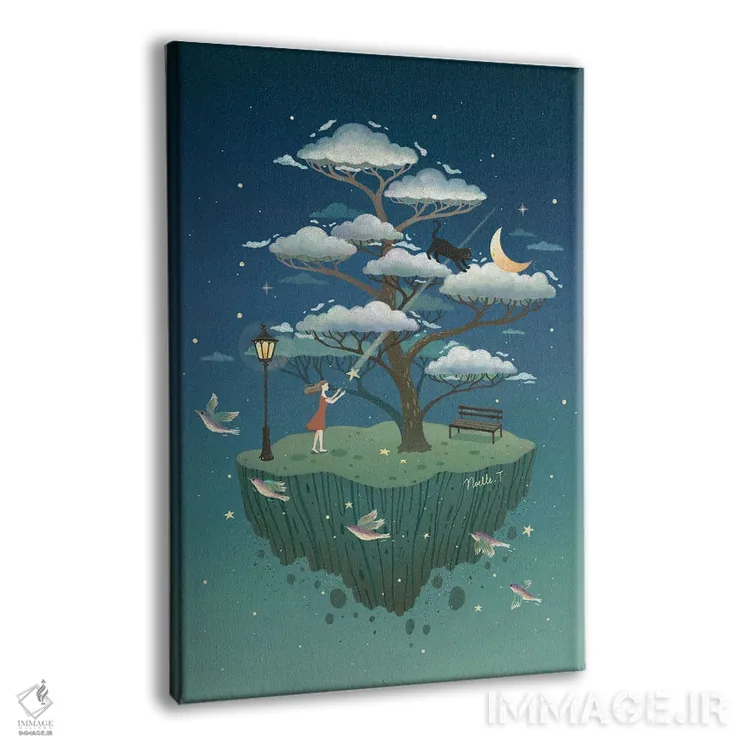 تابلو دکوراتیو درخت ابرها اثر نوئل. تی - نمای پرسپکتیو محصول