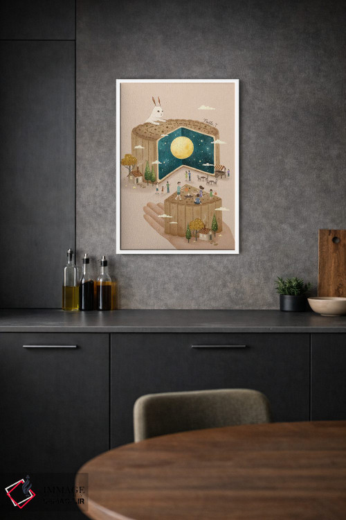 تابلو دکوراتیو جشن کیک ماه اثر نوئل. تی - D1W