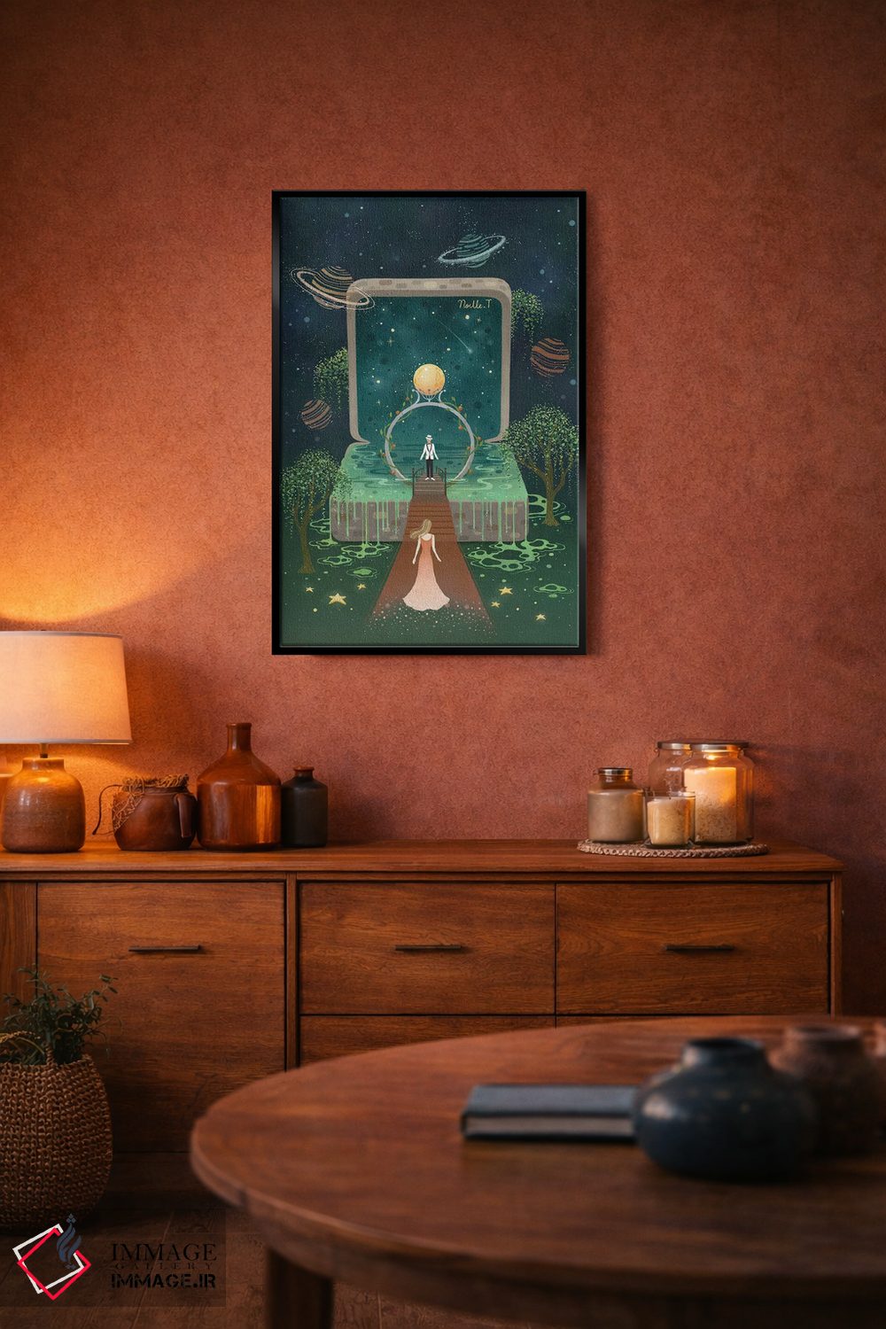 تابلو دکوراتیو حلقه ماه کامل اثر نوئل. تی - D4B