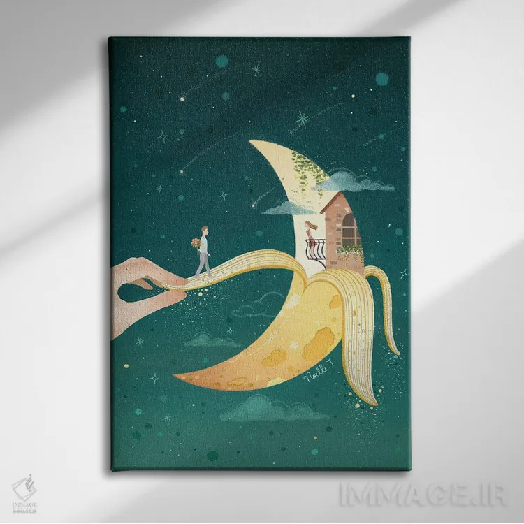 تابلو دکوراتیو جاذبه ماه اثر نوئل. تی - نمای روبهرو روی دیوار