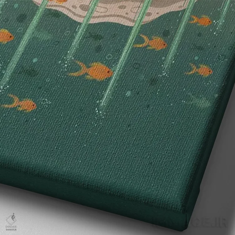 تابلو دکوراتیو شگفتی اقیانوس اثر نوئل. تی - نمای نزدیک بافت بوم