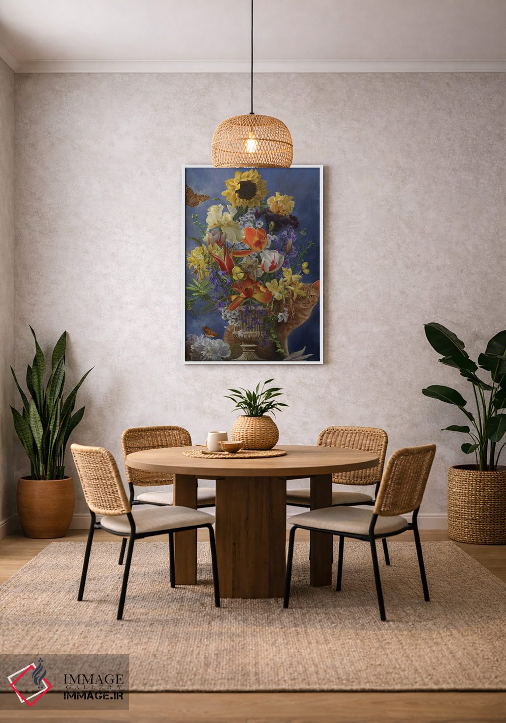 تابلو دکوراتیو طبیعت بی جان طلایی اثر نه نه توماس - D2W