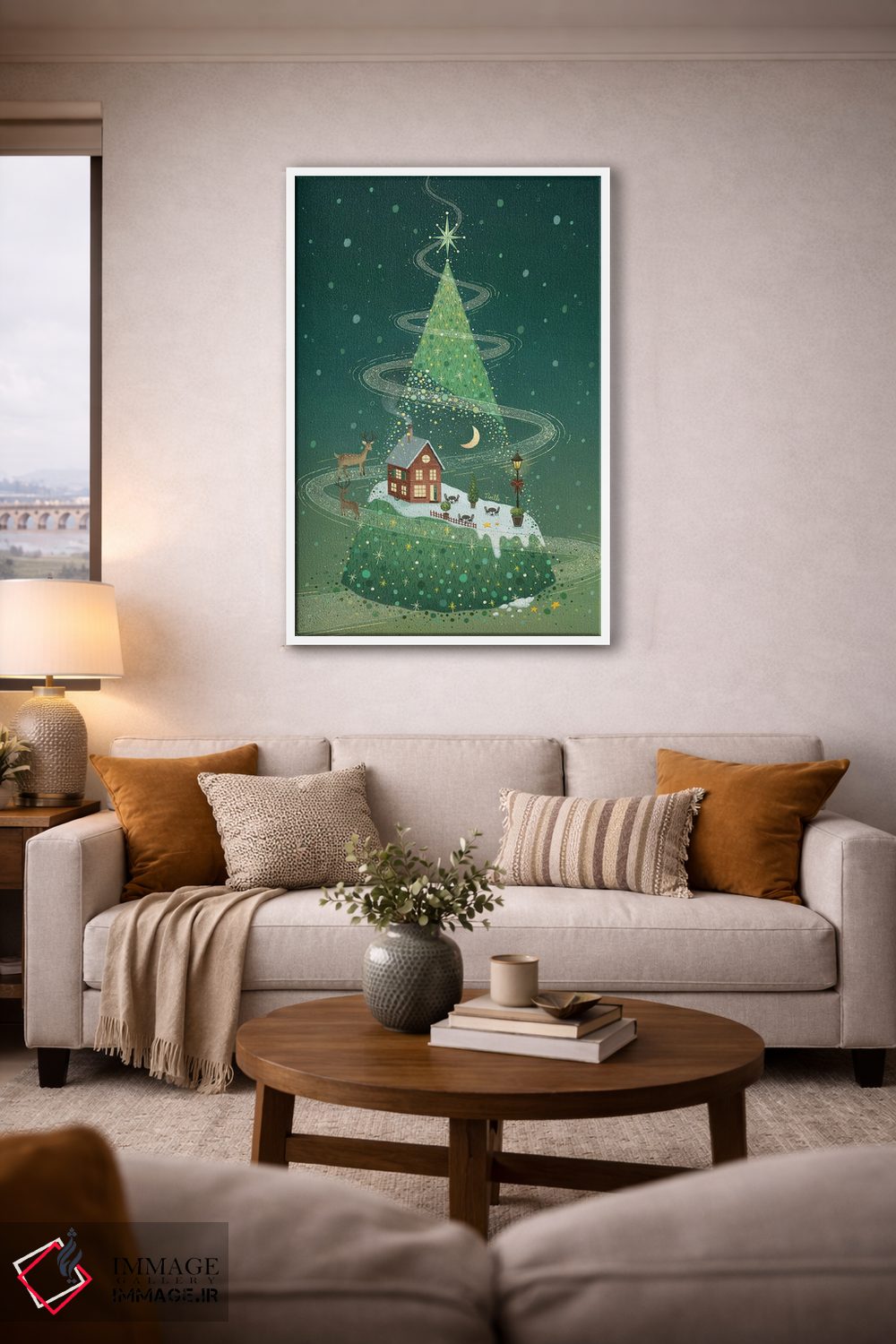 تابلو دکوراتیو شب درخت کریسمس اثر نوئل. تی - D3W