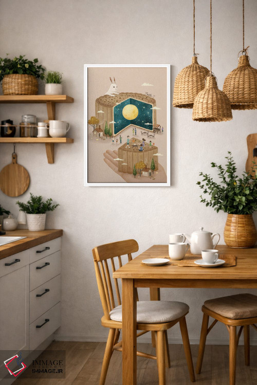 تابلو دکوراتیو جشن کیک ماه اثر نوئل. تی - D3W