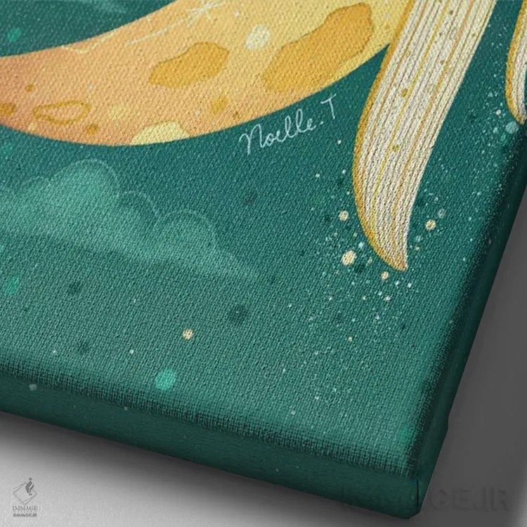 تابلو دکوراتیو جاذبه ماه اثر نوئل. تی - نمای نزدیک بافت بوم