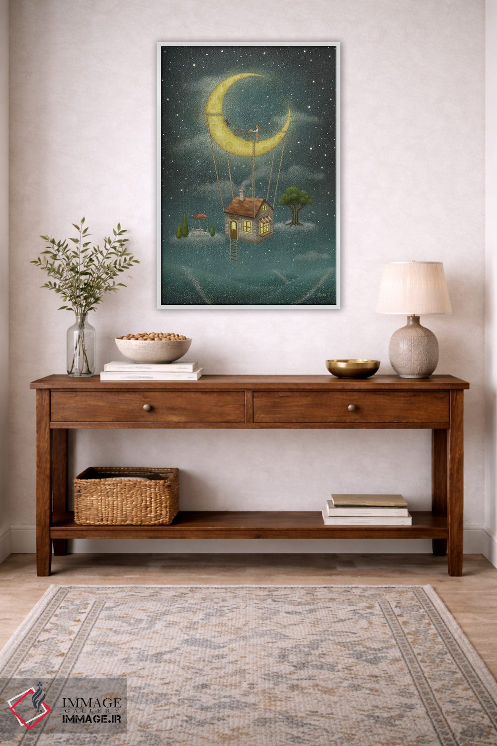 تابلو دکوراتیو سفر با ماه اثر نوئل. تی - D3W