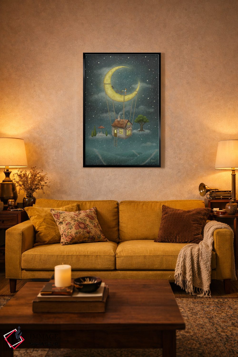 تابلو دکوراتیو سفر با ماه اثر نوئل. تی - D4B