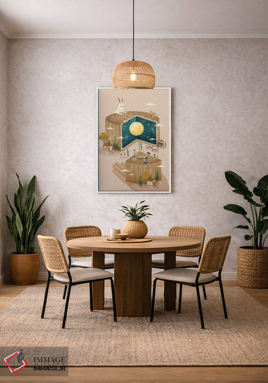 تابلو دکوراتیو جشن کیک ماه اثر نوئل. تی - D4W