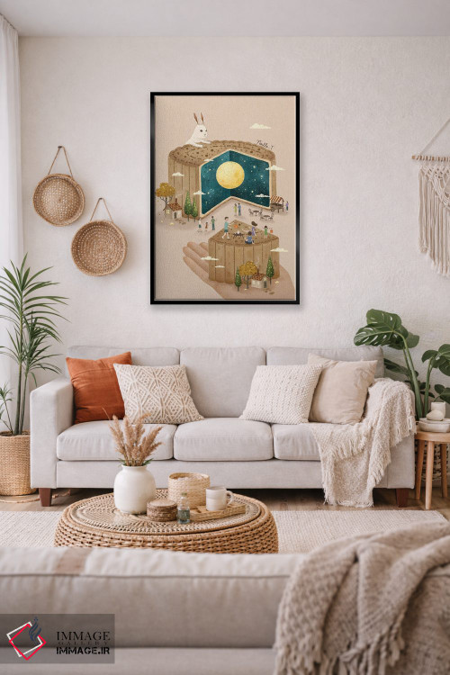 تابلو دکوراتیو جشن کیک ماه اثر نوئل. تی - D5B