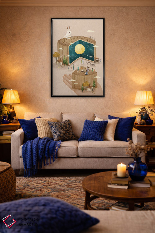 تابلو دکوراتیو جشن کیک ماه اثر نوئل. تی - D6B