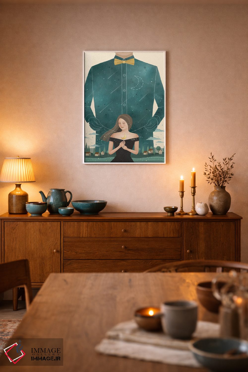 تابلو دکوراتیو هدیه ای از شب اثر نوئل. تی - D6W