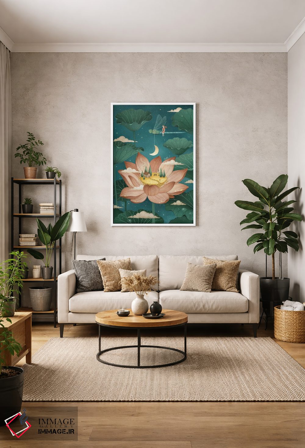 تابلو دکوراتیو افسانه نیلوفر آبی اثر نوئل. تی - D1W