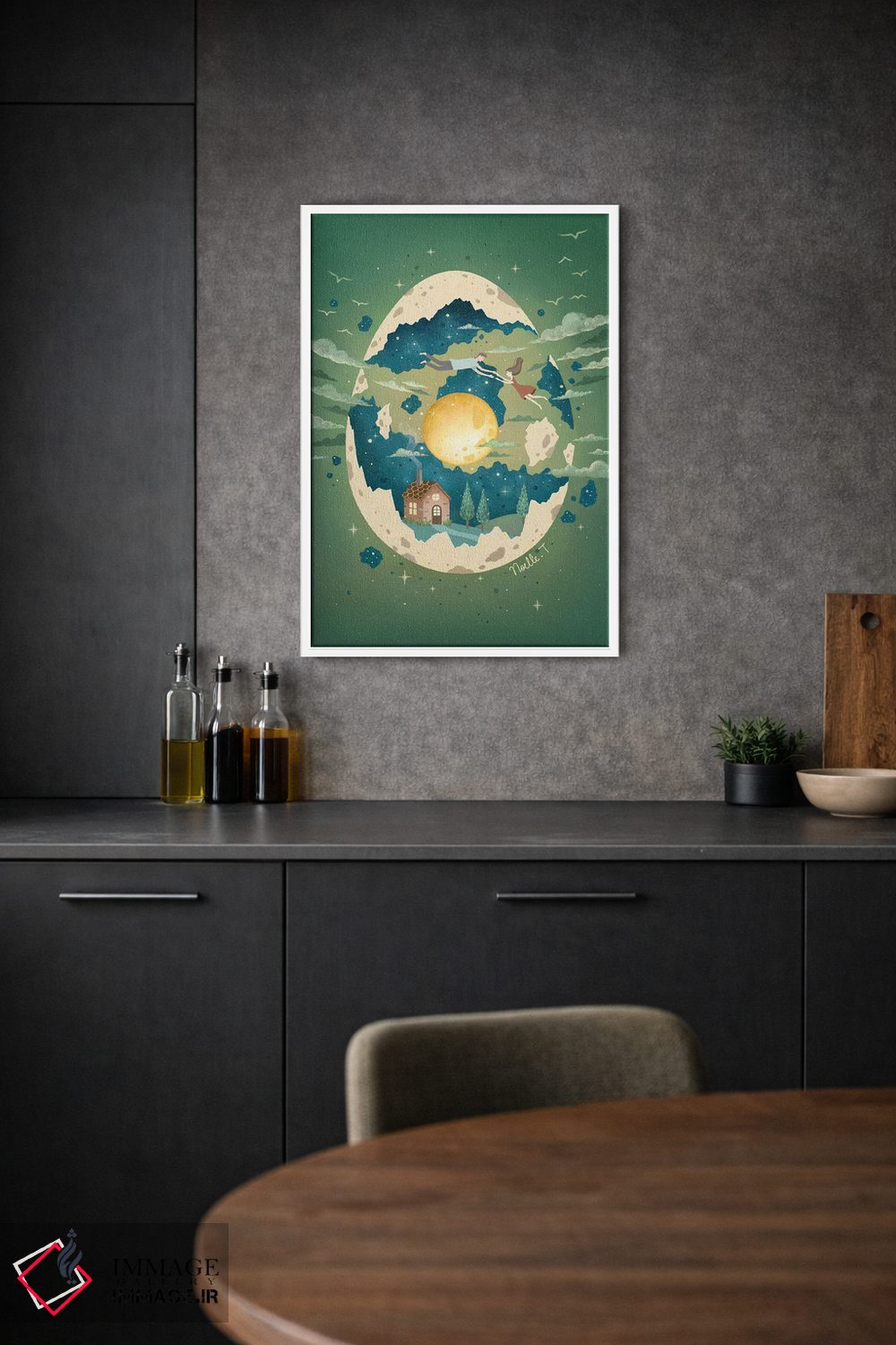 تابلو دکوراتیو پرورش ماه اثر نوئل. تی - D1W