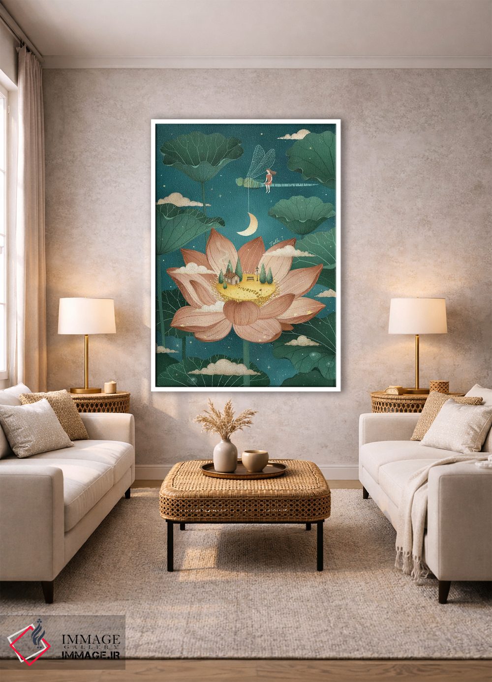 تابلو دکوراتیو افسانه نیلوفر آبی اثر نوئل. تی - D2W