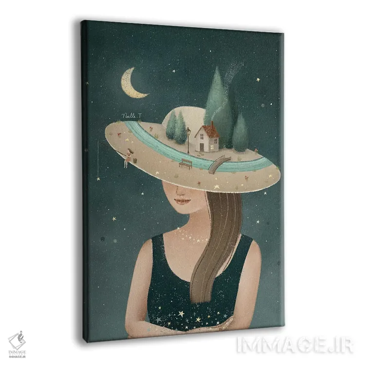 تابلو دکوراتیو تنها در مهتاب اثر نوئل. تی - نمای پرسپکتیو محصول