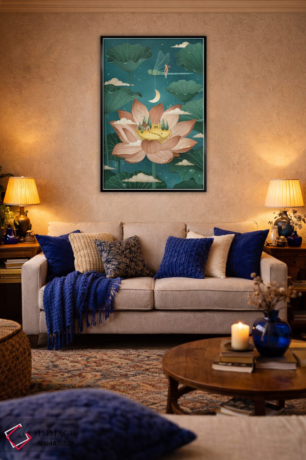 تابلو دکوراتیو افسانه نیلوفر آبی اثر نوئل. تی - D4B