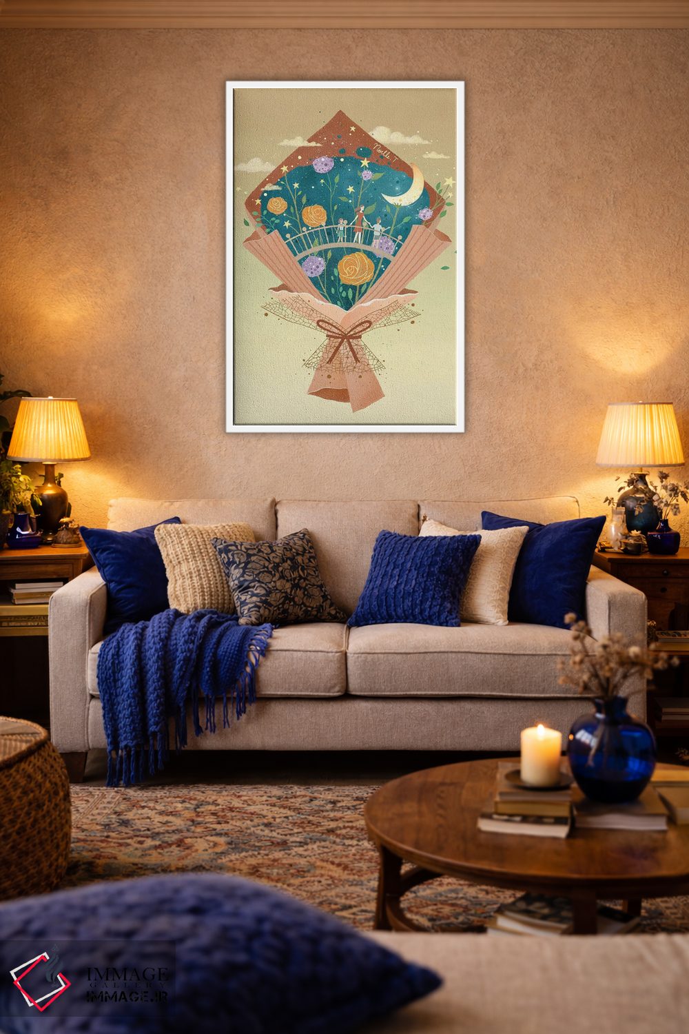 تابلو دکوراتیو دسته گل روز مادر اثر نوئل. تی - D3W