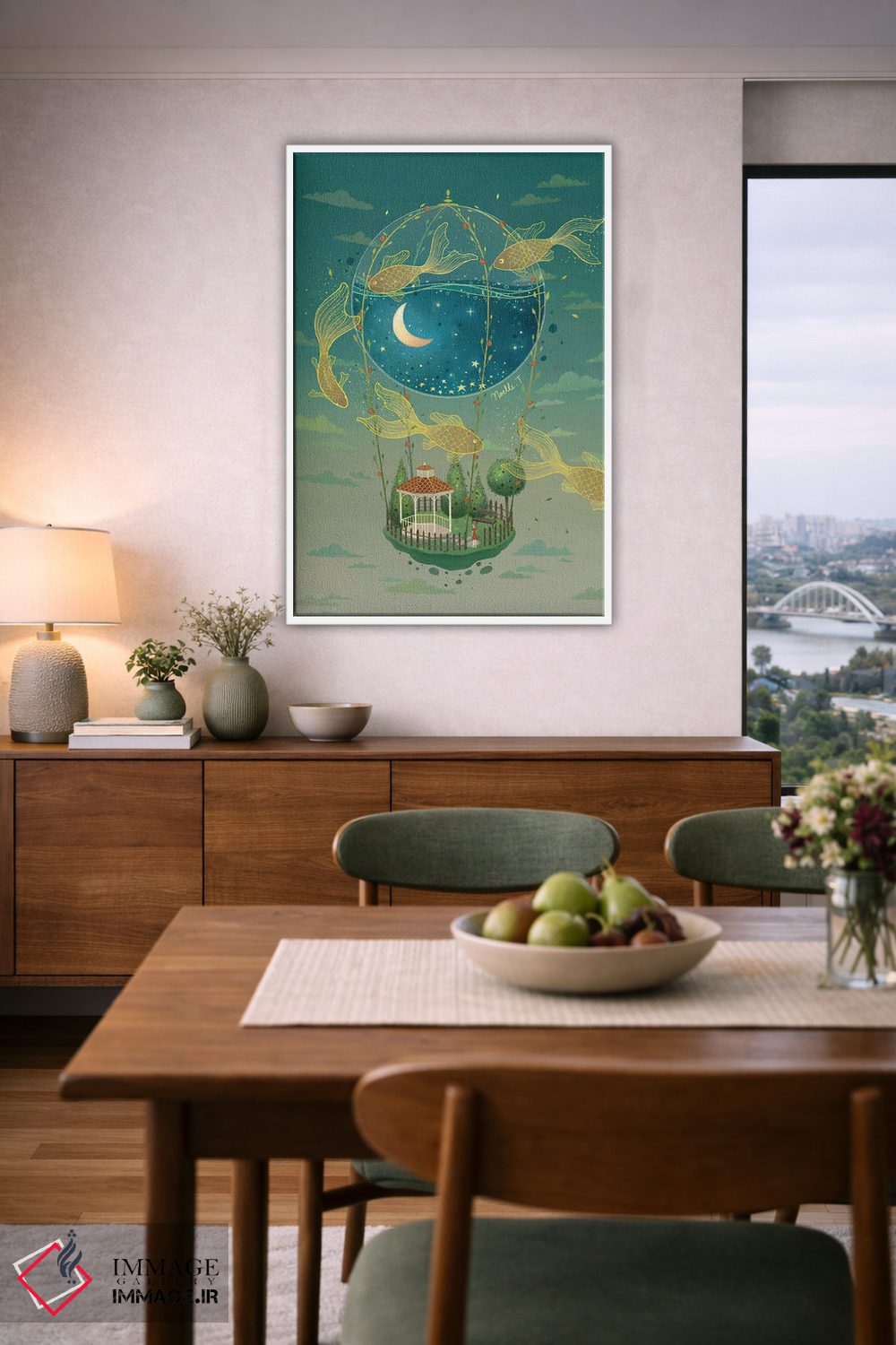 تابلو دکوراتیو باغ مهتابی اثر نوئل. تی - D6W