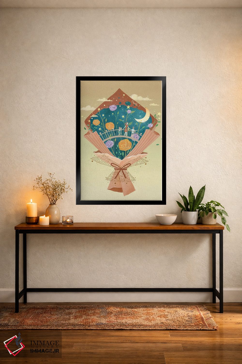 تابلو دکوراتیو دسته گل روز مادر اثر نوئل. تی - D5B