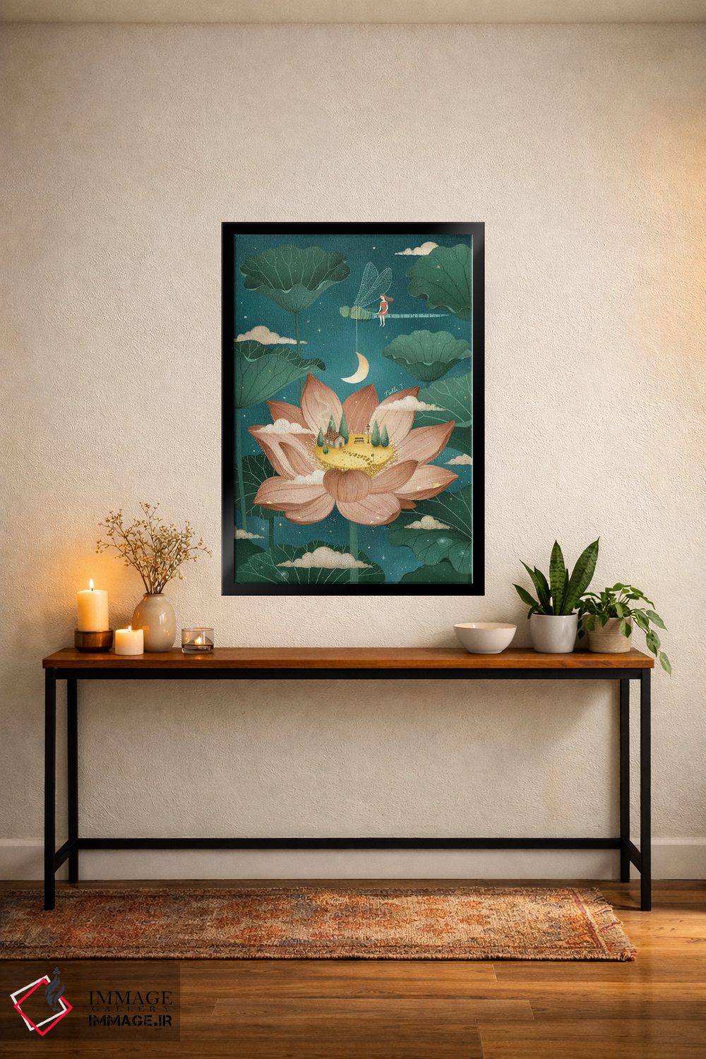 تابلو دکوراتیو افسانه نیلوفر آبی اثر نوئل. تی - D5B
