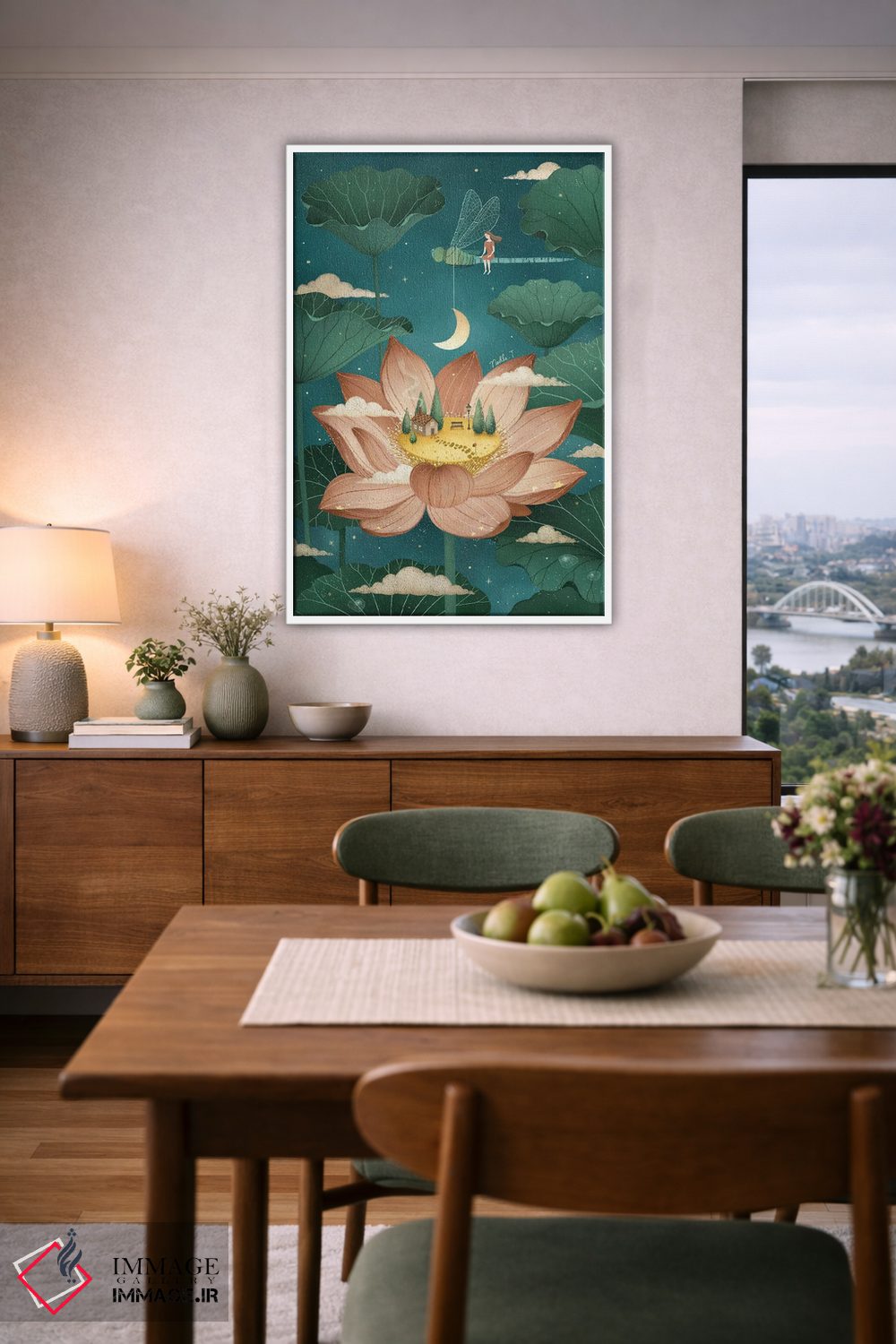 تابلو دکوراتیو افسانه نیلوفر آبی اثر نوئل. تی - D6W
