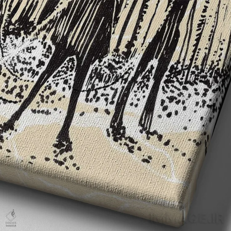 تابلو دکوراتیو هنر مجله هواداری مردگان متحرک اثر ۲ توست دیزاین - نمای نزدیک بافت بوم