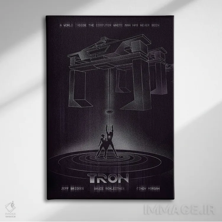 تابلو دکوراتیو هنر فیلم ترون اثر ۲ توست دیزاین - نمای روبهرو روی دیوار