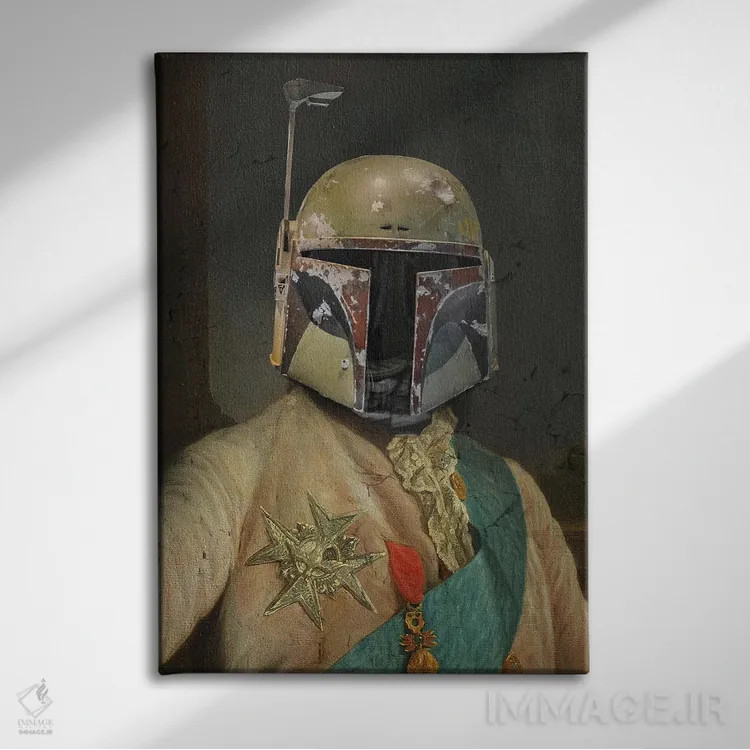 تابلو دکوراتیو سر بوبا کلاسیک اثر ۲ توست دیزاین - نمای روبهرو روی دیوار