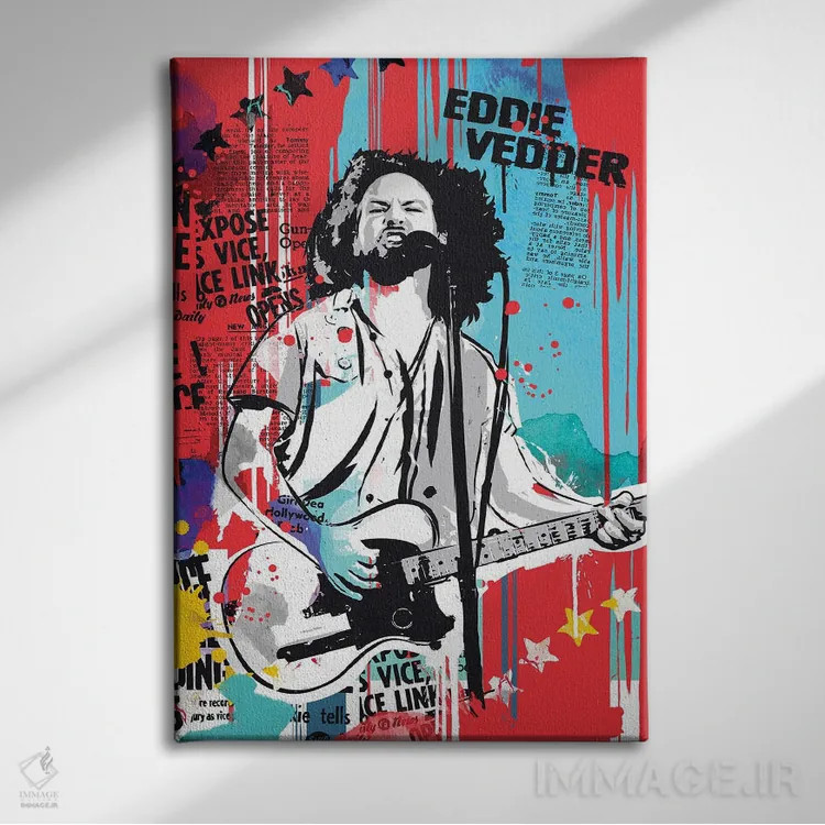 تابلو دکوراتیو ادی ودر اثر ۲ توست دیزاین - نمای روبهرو روی دیوار