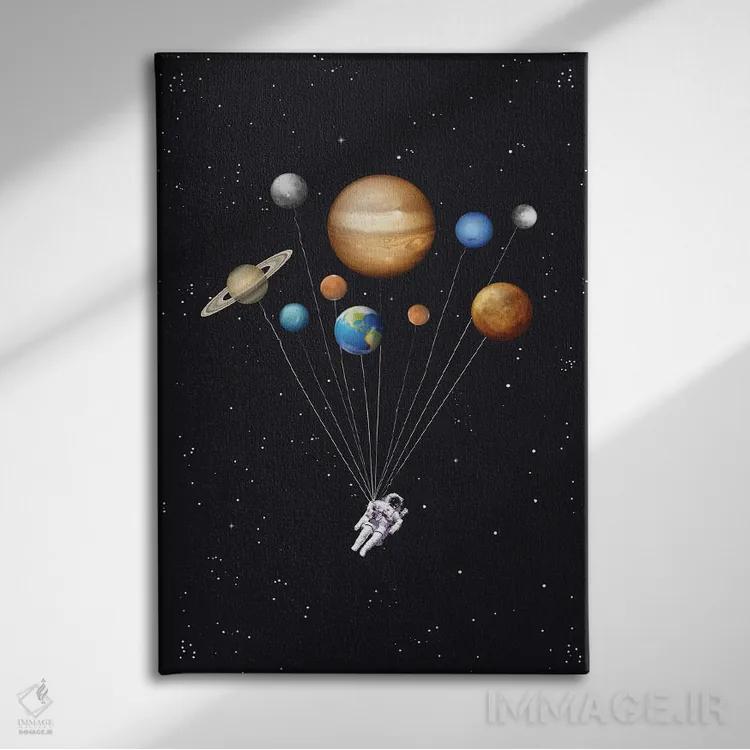 تابلو دکوراتیو مسافر فضایی اثر ۲ توست دیزاین - نمای روبهرو روی دیوار