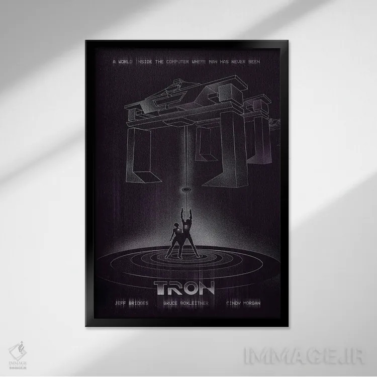 تابلو دکوراتیو هنر فیلم ترون اثر ۲ توست دیزاین - نمای قابدار مشکی