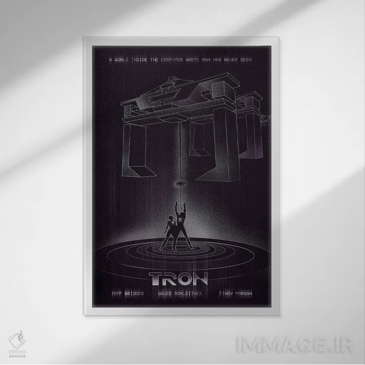 تابلو دکوراتیو هنر فیلم ترون اثر ۲ توست دیزاین - نمای قابدار سفید
