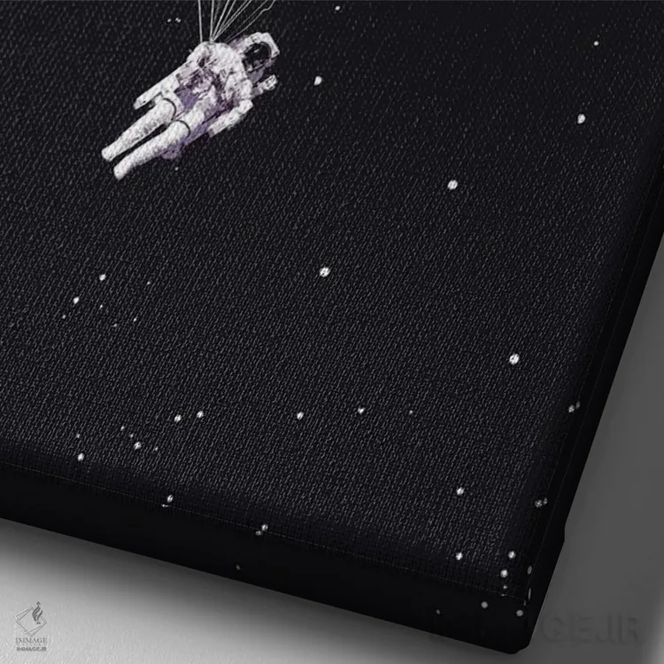 تابلو دکوراتیو مسافر فضایی اثر ۲ توست دیزاین - نمای نزدیک بافت بوم