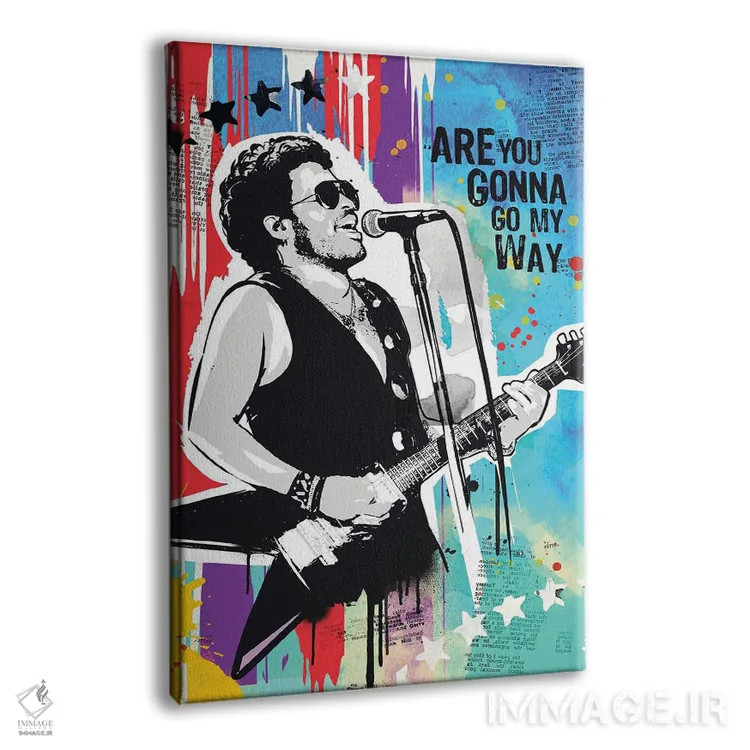 تابلو دکوراتیو پاپ آرت لنی کراویتز اثر ۲ توست دیزاین - نمای پرسپکتیو محصول